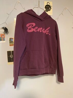 Bench Plum Hoodie with Pink Logo